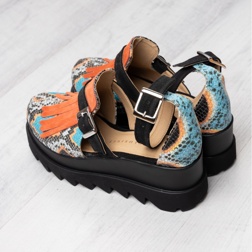 *Pantofi - Amur - Snake Turcoaz